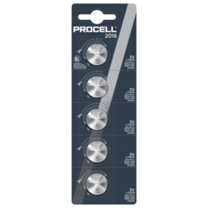 Duracell Procell CR2016 lithium batteries 5pcs (DUR20199)