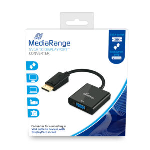 Καλώδιο MediaRange SVGA female to DisplayPort male converter, VGA socket/DP plug, 15cm, black (MRCS173)