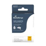 MediaRange Plastic Tape Cassette For Label Printers Using Brother TZ-b31/TZe-b31 12mm 8m Laminated Black On Fluorescent Orange (MRBTZB31)