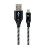Gembird Premium Micro USB 2.0 Cable Am-mbm5p (Metal Braided Connectors) 2m Black/white (CC-USB2B-AMMBM-2M-BW) (GEMCC-USB2B-AMMBM-2M-BW)