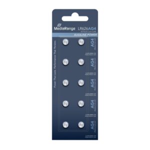 MediaRange Premium Alkaline Coin Cells AG4|LR626|1.5V Pack 10 (MRBAT111)