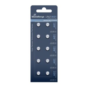 MediaRange Premium Alkaline Coin Cells AG1|LR621|1.5V Pack 10 (MRBAT110)