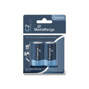 MediaRange Premium Alkaline Batteries Baby C|LR14|1.5V Pack 2 (MRBAT108)