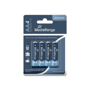 MediaRange Premium Alkaline Batteries Mignon AA|LR6|1.5V Pack 4 (MRBAT104)