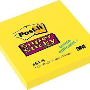 Αυτοκόλλητα Χαρτάκια 3M Post-it 76 x 76 mm (90 Φύλλα) (654-S) (MMM654-S)
