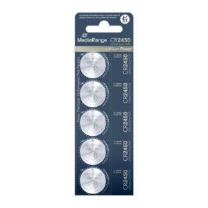 MediaRange Lithium Coin Cells CR2450|3V Pack 5 (MRBAT138)