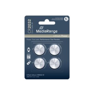 MediaRange Lithium Coin Cells CR2032|3V Pack 4  (MRBAT132)